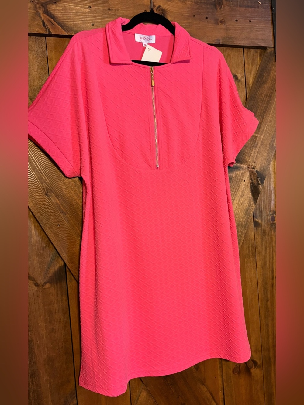 Jess Lea Hot Pink Zip-Front Dress